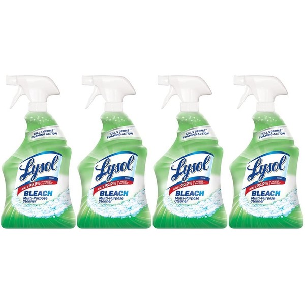 Lysol All Purpose Cleaner Spray, White & Shine w. Bleach, 32 oz (Pack of 4)