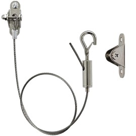 2 Sets Adjustable Hanging Wire Kit, Stainless Steel Multipurpose Suspension Wire Cable with Hook, Heavy Duty Anchor for Furniture, Light, Lamp, Picture, Mirror Secure to Wall or Ceiling, 20in