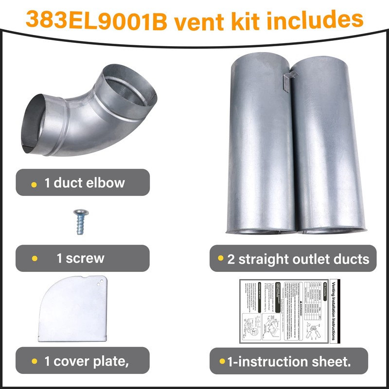 Upgraded 383EEL9001B Dryer Venting Kit Assembly Compatible with LG Kenmore