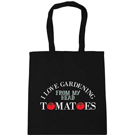 Hippowarehouse I Love Gardening From My Head Tomatoes Tote Shopping Gym Beach Bag 42cm x38cm, 10 litres
