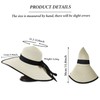 FuninCrea Wide Brim Straw Hat for Women, Large Floppy Beach
