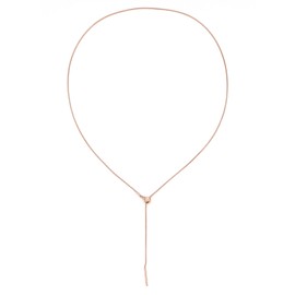 Happiness Boutique Women's Necklace with Sliding Clasp, Lariat Y Chain in Snake Chain Design, Waterproof Stainless Steel Chain in Gold, Rose Gold, Silver, Gold, No Gemstone