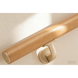 2 FT Handrails for indoor&outdoor stairs,deck,slope,Modern Aluminum Handrail Set, Wall-Mounted with Zinc-Alloy Brackets，Crafted from aluminum alloy (not solid wood) rust-free (Cherry Wood Grain, 2 FT)