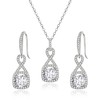EleQueen Square Cubic Zirconia 8-Shape Bridal Jewelry Set for Bride,Women