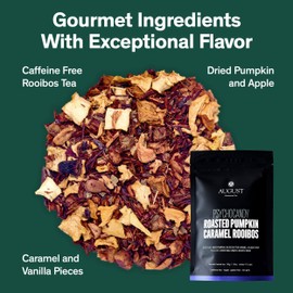 August Uncommon Psychocandy – Pumpkin Caramel Rooibos Tea – Caffeine Free Loose Leaf Tea Herbal Blend w/Real Pumpkin, Vanilla & Buttery Caramel for Cozy Dessert-Style Nighttime Rituals (1.75oz Pouch)