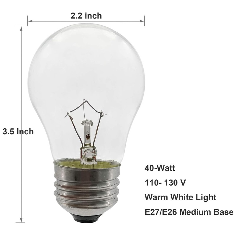 SalPhines Oven Light Bulb 40 Watt Appliance Light Bulb, High