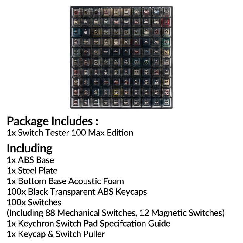 Keychron Switch Tester 100 Max Edition, 88 Mechanical & 12