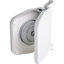 Schellenberg 50151 Roller Shutter Belt Surface-Mounted Hinged System Mini 180° Swivelling Hole Distance 15.5 cm Screw-On Winder Can Be Opened, White, Number 1x, Aufklappbar