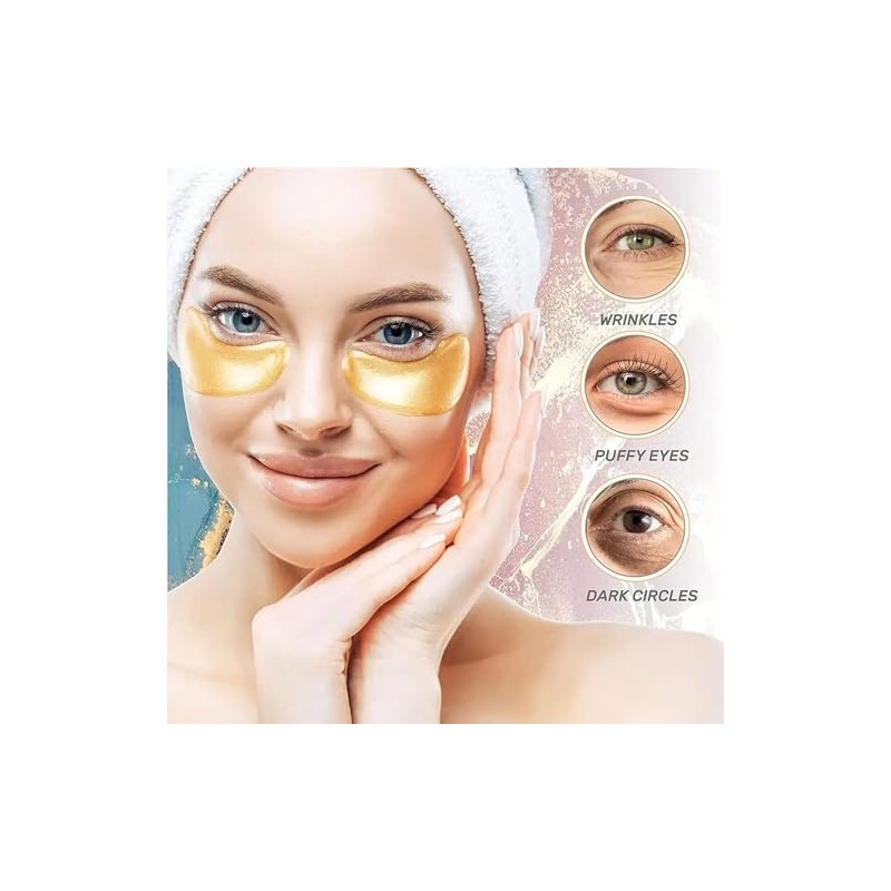 Máscara Parches Ojos Gold Eye Mask 24K Colágeno Antienvejecimiento (A)