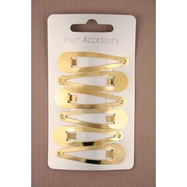6 Gold Shiny Hair Slides IN4304