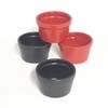 Auflaufform für Soufflée, Durchmesser 9,5 cm, Farbe Rot und Schwarz,