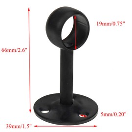 Coshar 3/4-Inch(19mm) Wardrobe Pipe, Closet Lever Support Rod Holder Socket Bracket Ceiling-Mount Bracket,Black Tone, No Screws
