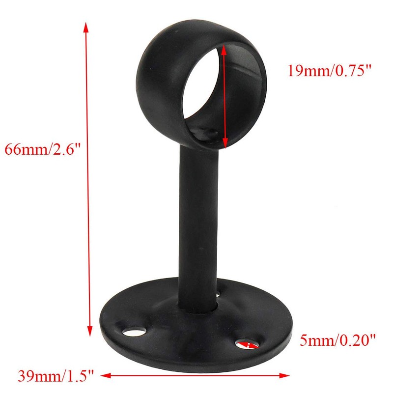Coshar 3/4-Inch(19mm) Wardrobe Pipe, Closet Lever Support Rod Holder Socket