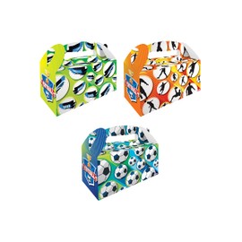 Henbrandt 12 x Football Large Party Boxes for Birthdays and Picnics Footie Gift Box Party Favours Goodies and Treats Empty Cardboard Picnic Boxes for Food