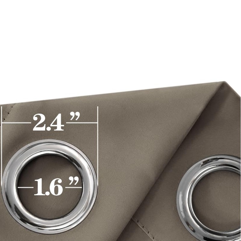 Mrs.Naturall - Cortinas opacas con ojales para recámara, 52 x