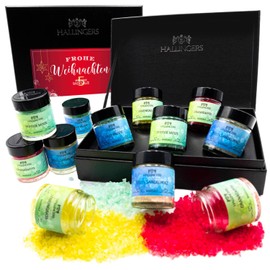 Hallingers Merry Christmas - Christmas 5 Bath Salt Gift Set with Dead Sea Salts as a Christmas Gift (Set) - Advent Calendar Novelties & Advent Calendar Filling | Birthday Happy Wishes