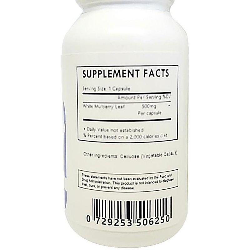 Generic White Mulberry Leaf Extract 4:1 Capsules (500mg Each) -