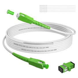 6FT SC/APC to SC/APC Fiber Optic Internet Cable, Armored Single Mode Patch Cable with Coupler, Fiber Optic Jumper Cord for Replacement Home Fiber Internet, OS1/OS2 Compatible, Simplex 9/125um LSZH