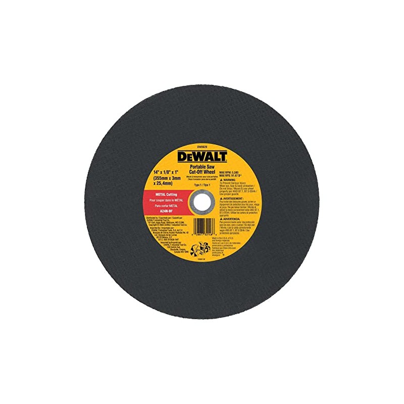 DeWalt DW8021 14" x 5/32" x 20mm Metal Cutting High