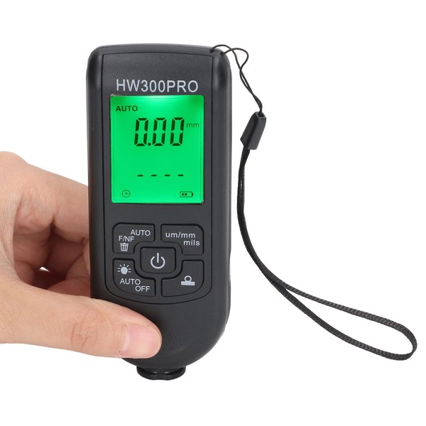 Digital Film Thickness Meter, ABS Type, Portable Rope Included, Auto Shut-off Function, Coating Gauge for Outdoor Use (Black)