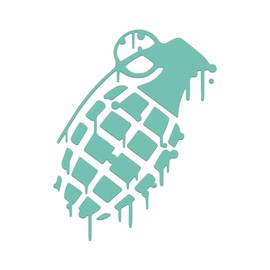 Grenade Dripping Sticker Vinyl Decal Notebook Car Window Laptop 4.5" x 6" (Mint)