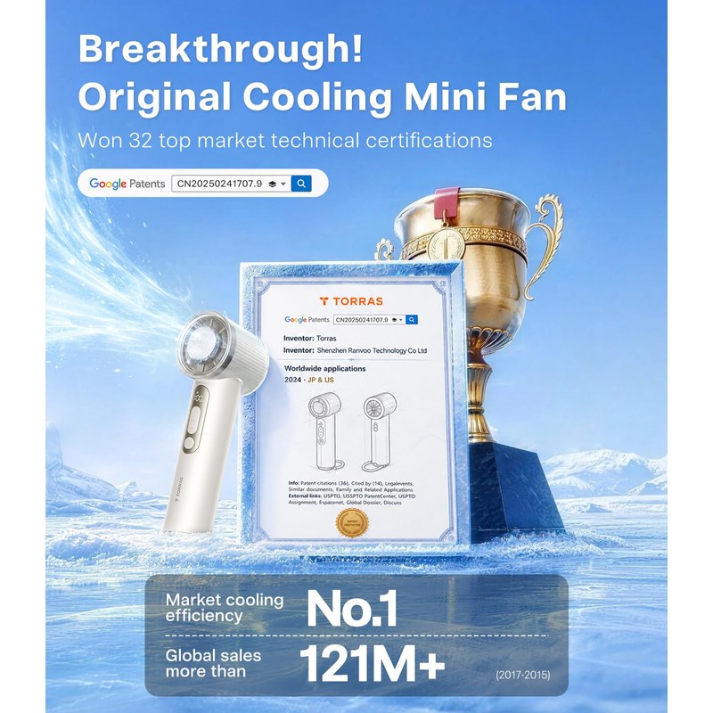 TORRAS COOLiFY Iva Go 2026 Handheld Fan with Ice Cooler,
