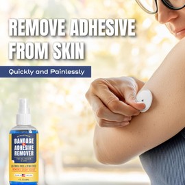 Sting-Free Adhesive Remover - 4 oz Gentle & Pain-Free Bandage, Strong Adhesive Remover - Ideal for Sensitive Skin, Sports Tape, Dialysis Ports, Continuous Blood Glucose Monitoring, Colostomy Bag Care