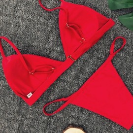 Photoshoot Bikini Set: Body Profile Concept Styling Outfit 07 Bikini Set - Red S