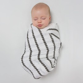 SwaddleDesigns Cotton Muslin Swaddle Blanket, Receiving Blanket for Boys & Girls, Best Shower Gift, 46x46 inches - Bumpkin, Soft Black