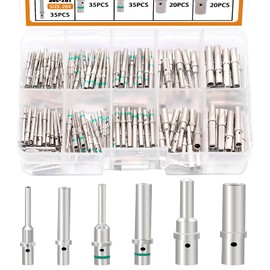Mankk 180PCS Solid Connector Kit - Size 12, 16, 20 for Deutsch Connectors - DT Pins, Contact Sockets - Solid Contacts - Male, Female Pins - Terminal Wire Size 12-20AWG