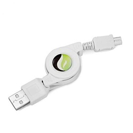 Retractable USB Cable Charger Power Wire Sync Micro-USB Data Cord Supports Fast Charging White for AT&T LG G3 - AT&T LG G3 Vigor - AT&T LG G4 - AT&T LG Google Nexus 5