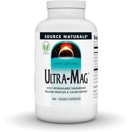Source Naturals Ultra-Mag, Vegan Dietary Supplement, 5-in1 Bioavailable Magnesium, Relaxes Muscles & Calms Nerves*, Vegan Capsules (360)