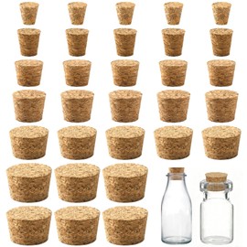 TAHULIK 30PCS Natural Corks Stoppers, Assorted Sizes, Soft Wood Tapered