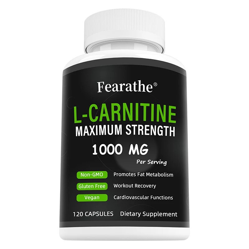 L-Carnitine 1000mg Maximum Strength Capsules - Non-GMO and Gluten Free