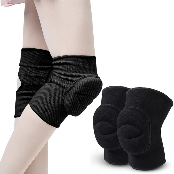 Knee Pads, 1 Pair Black, 20 mm, Breathable Sponge, Non-Slip Knee Pads, Knee Pads for Dance, Sports, Yoga