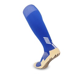 RVROVIC 2 Pcs Non Slip Training Socks for Men, Anti Slip Knee-Length Soccer Socks with Grip Pads for Football Basketball, 1-dark blue, S