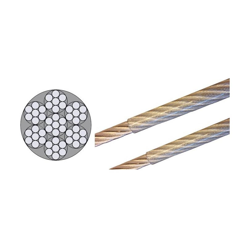Stainless Steel Wire Rope 7 x 7-4 mm/5 mm PVC