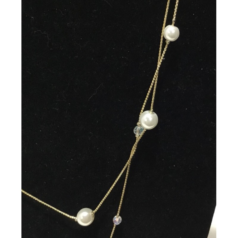 Ann Taylor Loft Outlet Necklace Gold Tone Double Strand Pearls