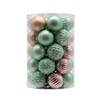 Plastic Christmas Baubles Pink/Mint 1 Set - 34 Pieces Diameter