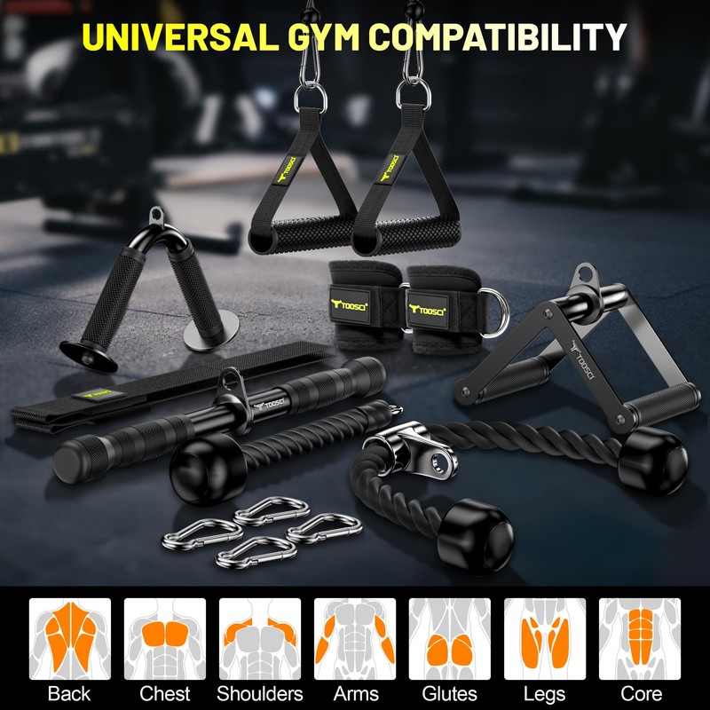 Cable Attachments for Gym, LAT Pulldown & Cable Machine Attachment