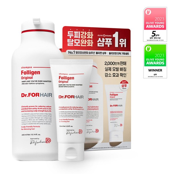 Dr.FORHAIR Folligen Shampoo 300ml + 100ml Special Set - Folligen Shampoo