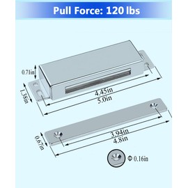 WOOCH Door Magnetic Catch - 160lb High Magnetic Stainless Steel Heavy Duty Catch for Kitchen Bathroom Cupboard Wardrobe Closet Closures Cabinet Door Drawer Latch (Silver, 4-Pack)