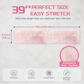Exfoliating Shower Towel, 2-in-1 Exfoliating Towel Deep,Black Pink | Scrubbing&Washing,Extra Long Body Towel,Exfoliating Shower Towel,Back Scrubber fo