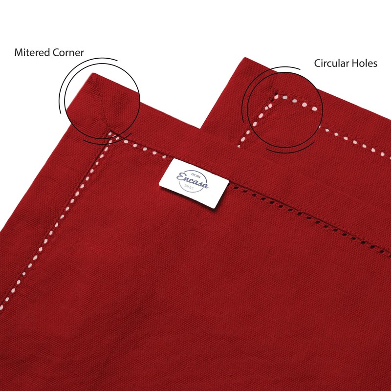 Encasa XO Dining Table Runner 13"x91" | Pure Cotton Hemstitched