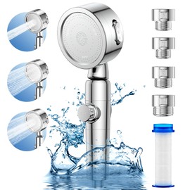 HS-Pesata-YHQ-008 Shower Head, 80% Pressure Reduction, Water Purification, Chlorine Removal, Ultra Fine Water Flow, High Water Pressure, Angle Adjustment, 3 Step Modes, Water Stop Button, Leak Proof