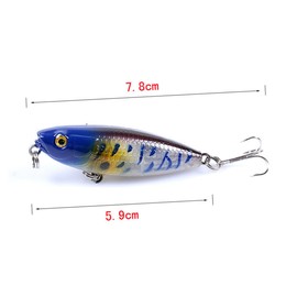 BESPORTBLE 6pcs Colorful Floating Fishing Lures Life-Like Hard Swimbaits Pencil Baits for Freshwater Fishing Strong Treble Hooks Realistic Design Colors