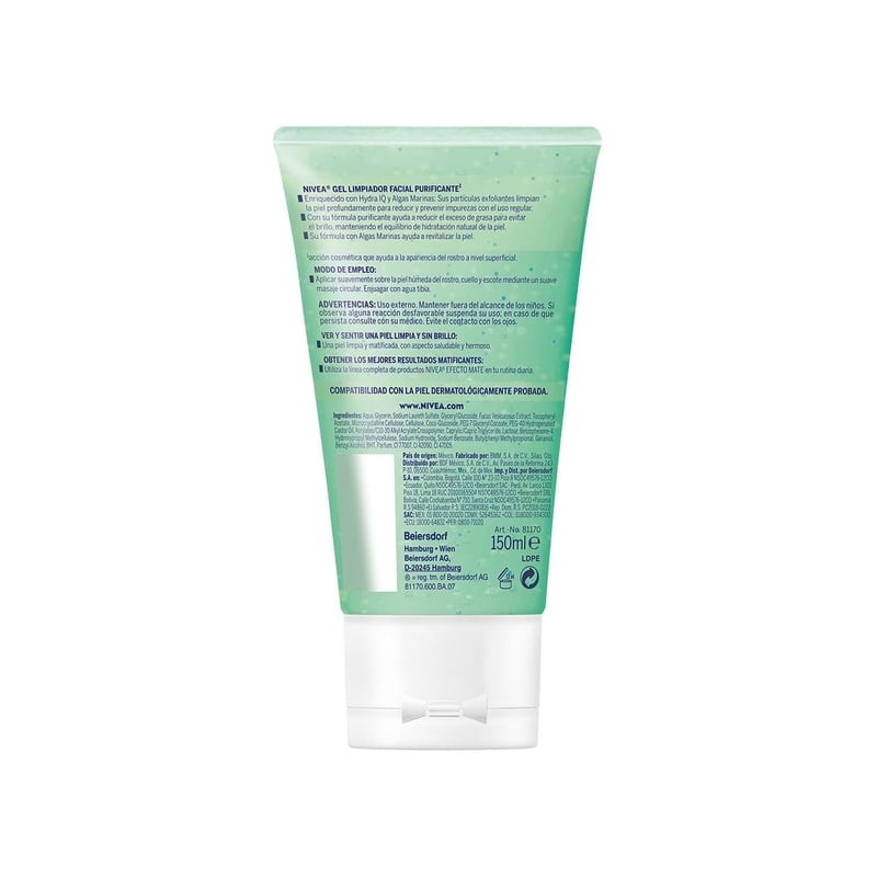 Gel facial limpiador NIVEA Efecto Mate purificante para piel mixta