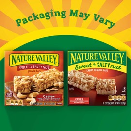 Nature Valley Granola Bars, Sweet and Salty Nut, Cashew, 6 ct, 6 Boxes,