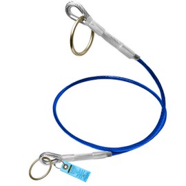 KwikSafety - Charlotte, NC - Lemur 6' Cable Anchor Sling Safety Anchor [PVC Coated Cable] ANSI & OSHA Compliant Pass-Through Galvanized Steel Positioning Lanyard Beam Strap PPE Equipment