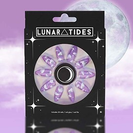 Lavender Jelly Cloud Press On False Fashion Nails with Nail Glue 24 Pcs 12 Sizes